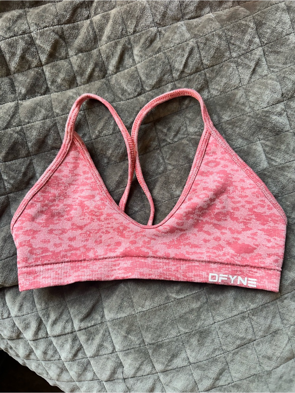 Pink Seamless Racerback Sports Bra